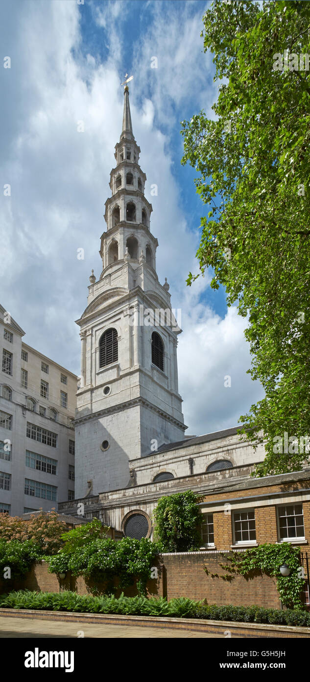 St Bride's Fleet Street, church, London. Exterior Stock Photo