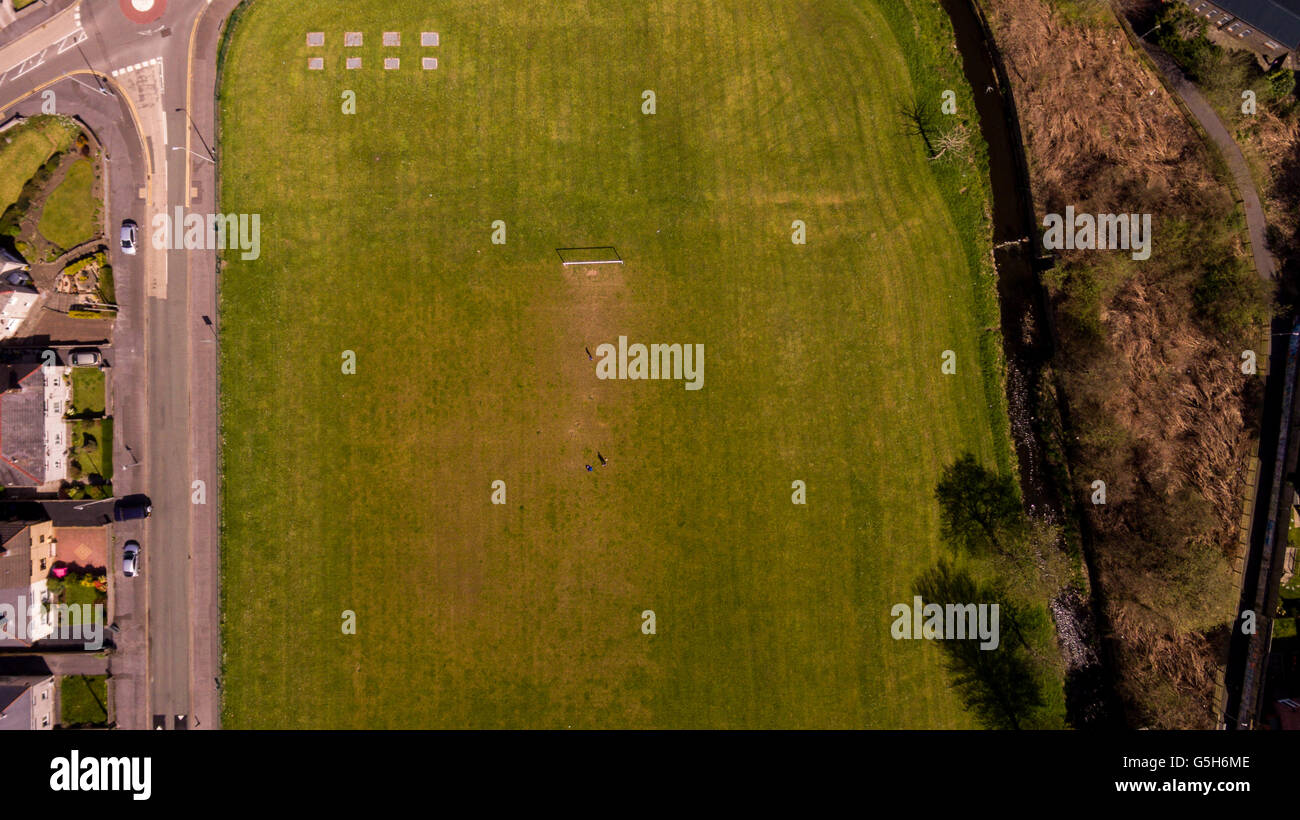 Aerial Football Field Stock Photo Alamy