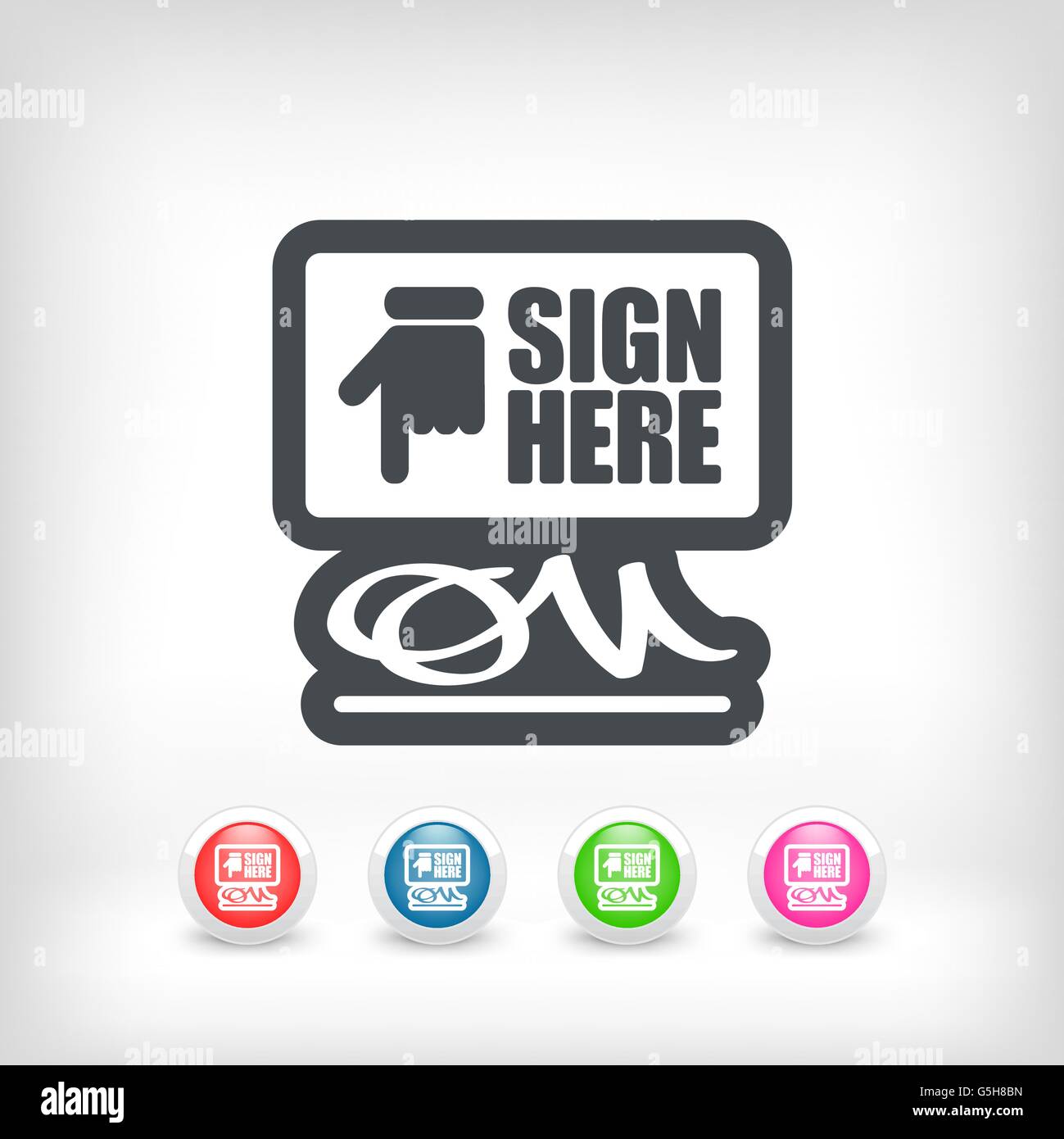 Sign on document icon Stock Vector Image & Art - Alamy