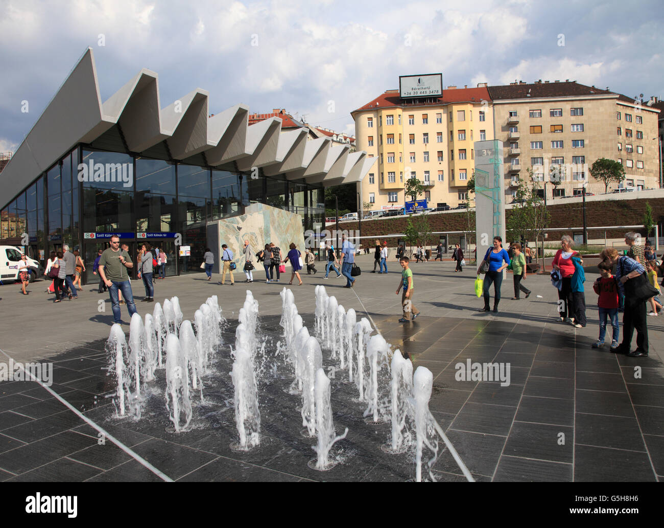 Hungary Budapest Széll Kálmán Square metro station fountain people Stock  Photo - Alamy
