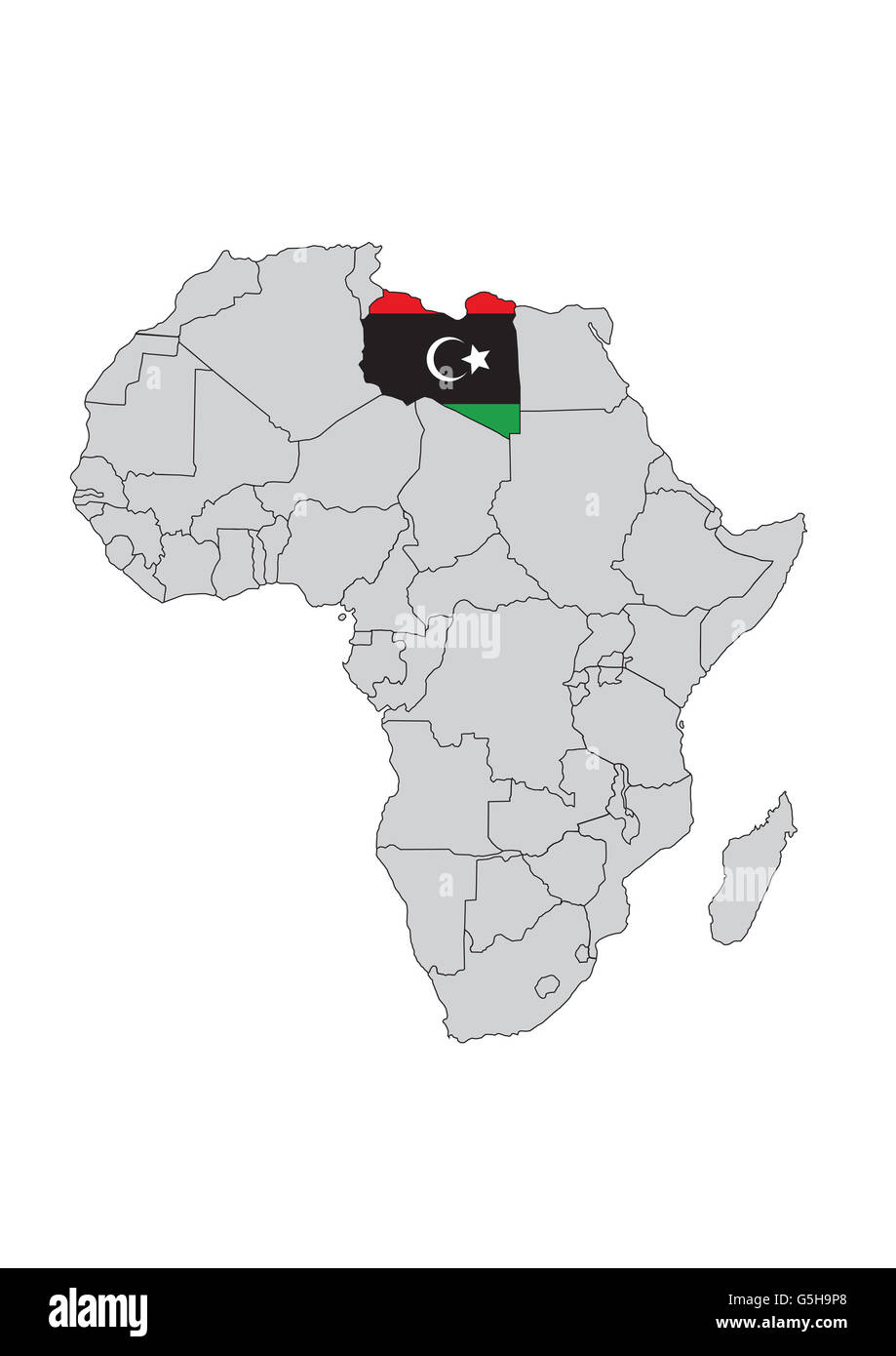 Libya outline map hi-res stock photography and images - Alamy