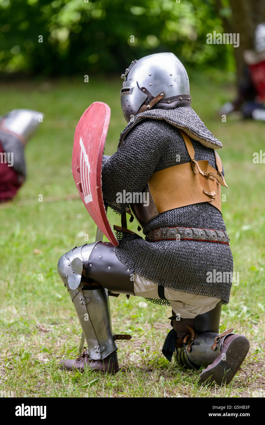 knight in armor in a medieval reenactment Stock Photo - Alamy