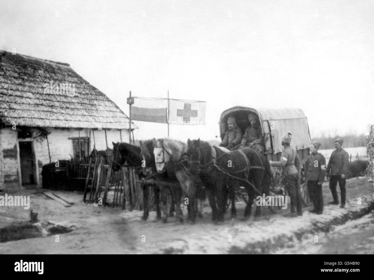 World War One - Russian Troika Ambulance Stock Photo