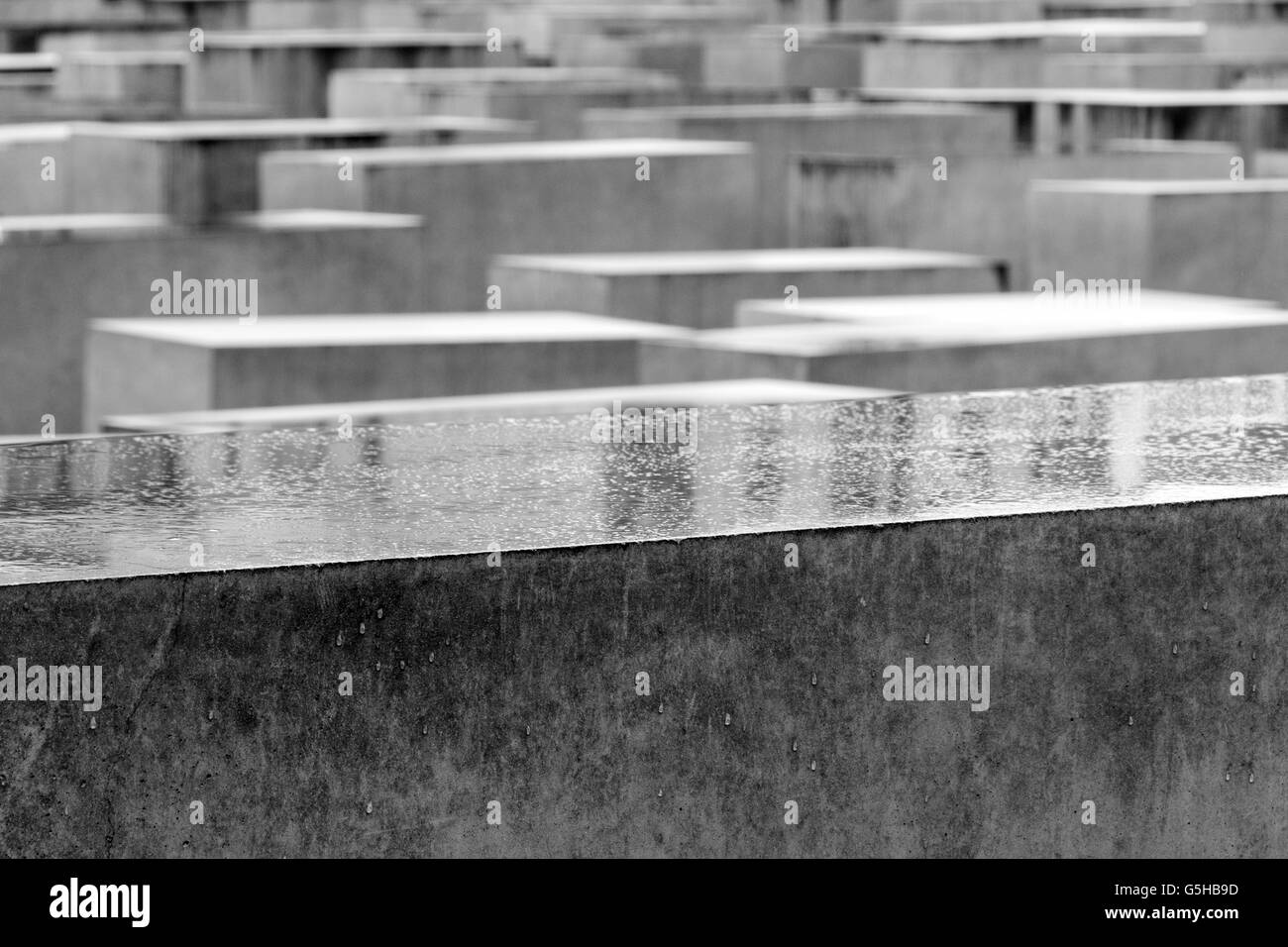 Memorial to the Murdered Jews of Europe or Holocaust Memorial, Berlin, Germany designed by Eisenman and engineer Buro Happold Stock Photo