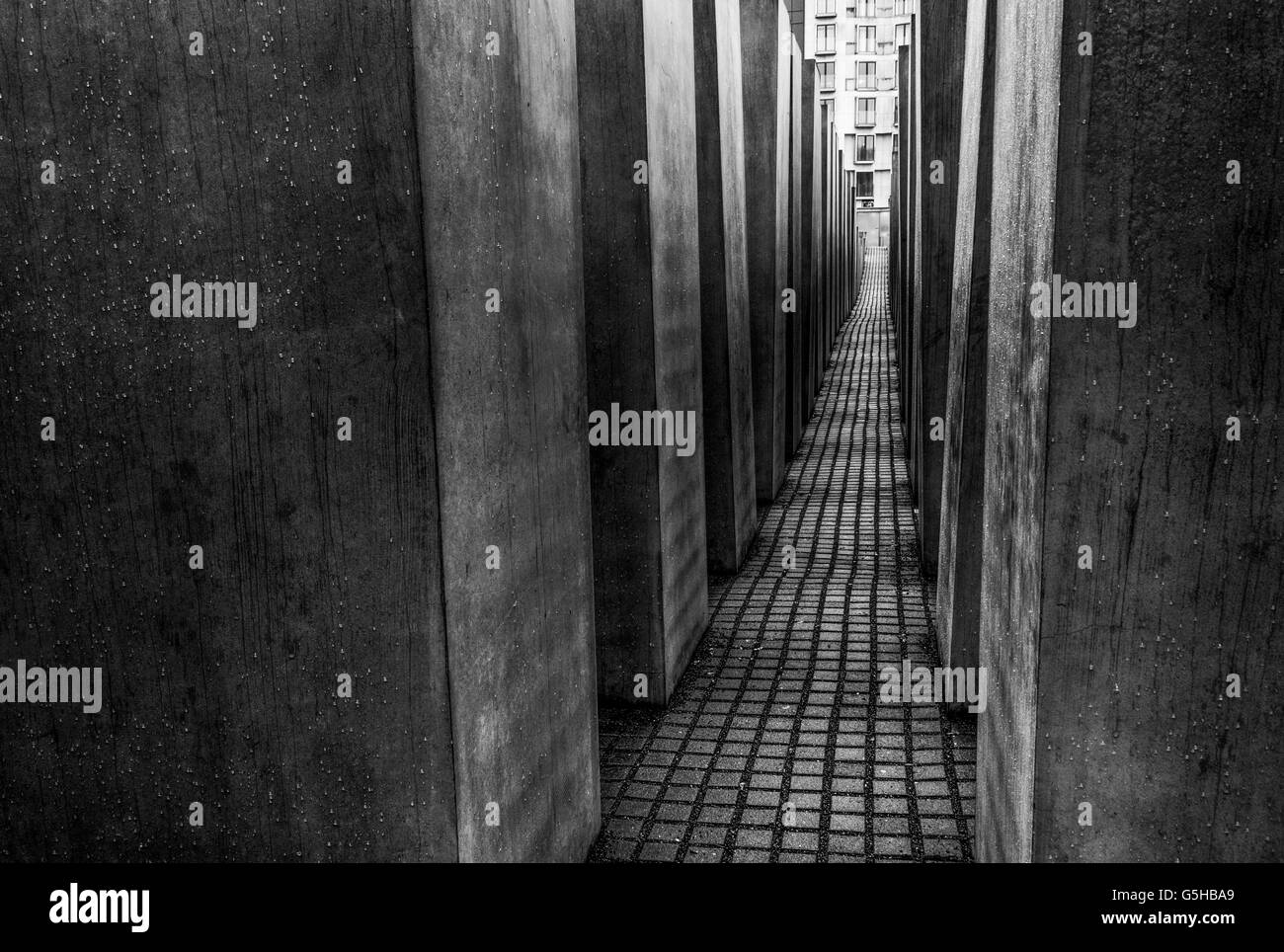 Memorial to the Murdered Jews of Europe or Holocaust Memorial, Berlin, Germany designed by Eisenman and engineer Buro Happold Stock Photo