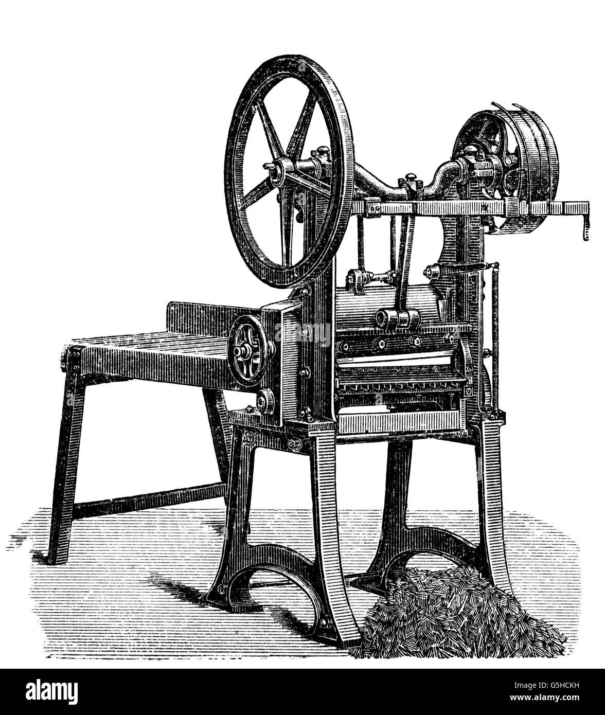 industry, matches, machine, husker, matchstick chipping machine, after 1850, Additional-Rights-Clearences-Not Available Stock Photo