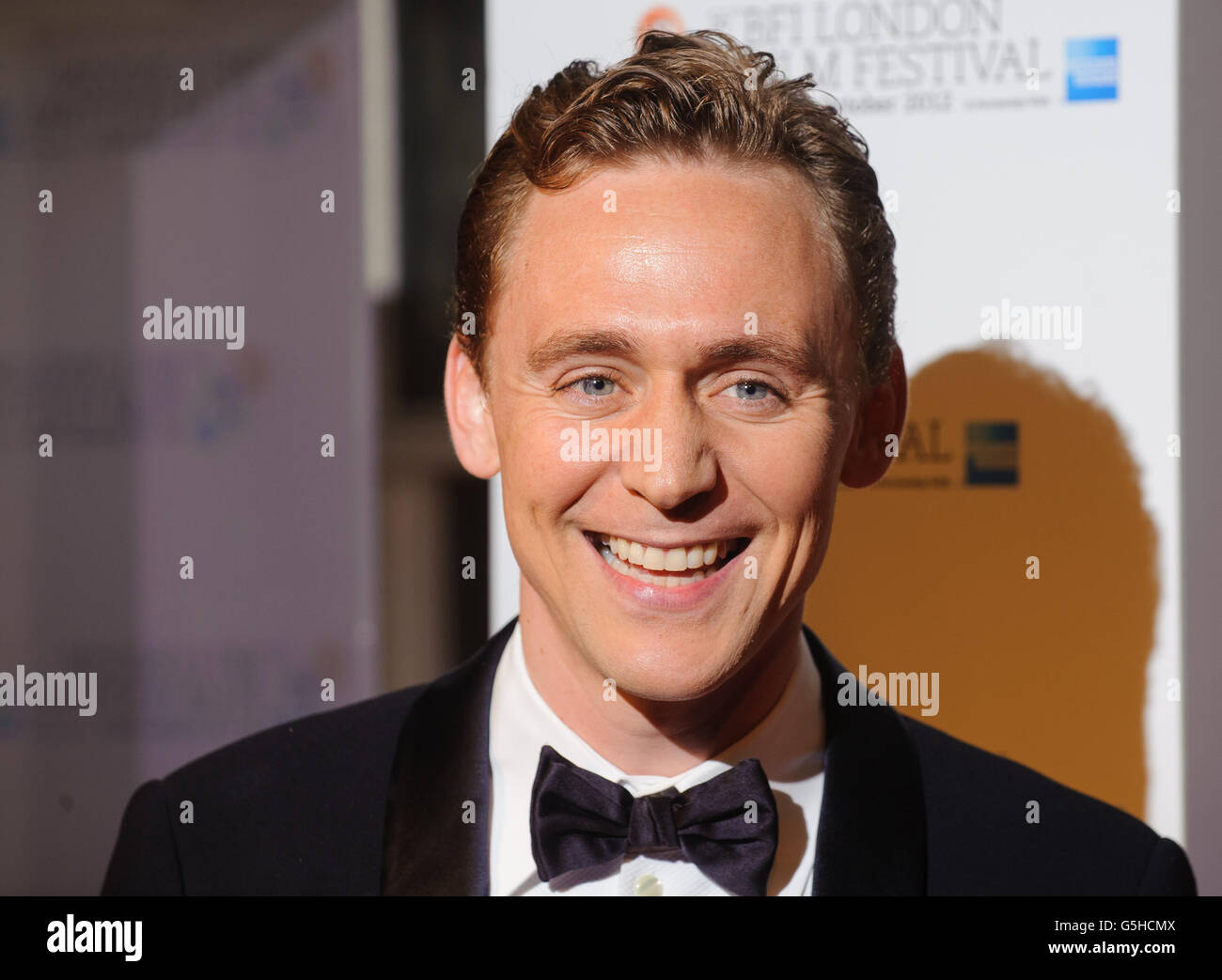 Tom Hiddleston arrives at the BFI London Film Festival Awards, at Banqueting House, in Westminster, central London. Stock Photo