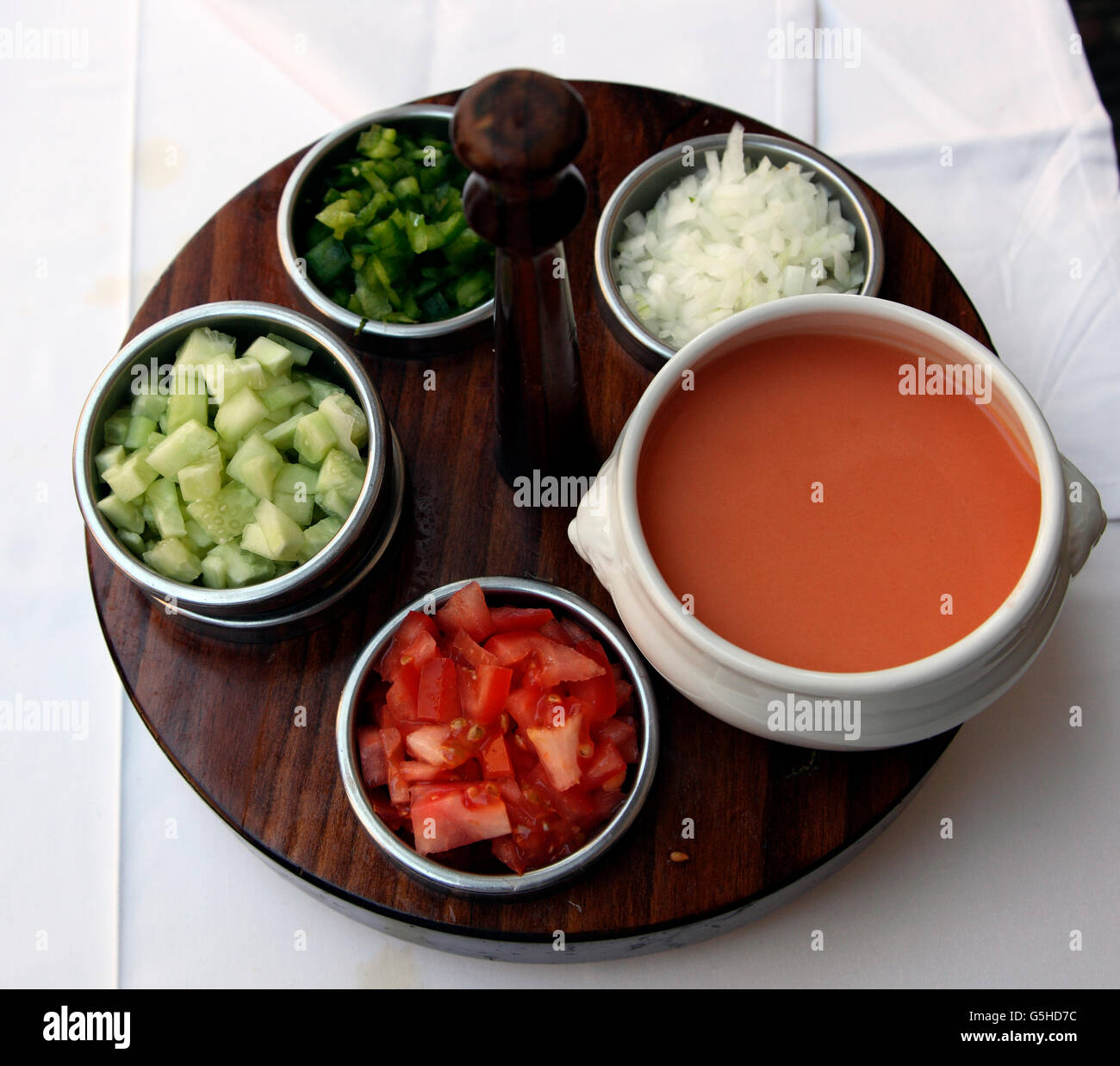 Gazpacho, Spanish tomato soup served cold Stock Photo