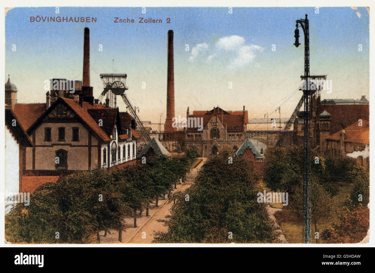 mining, coal, Zollern II/IV Colliery, Dortmund, Germany, view, picture postcard, 1914, Additional-Rights-Clearences-Not Available Stock Photo