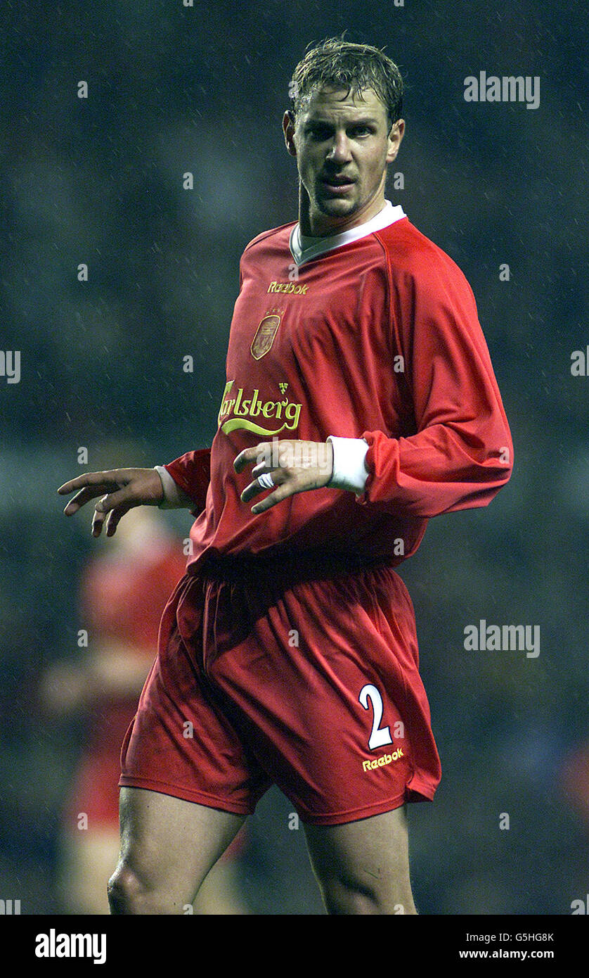 Stephane Henchoz of Liverpool, in action against Dynamo Kiev in Group B of the Champions League, at Anfield. Stock Photo