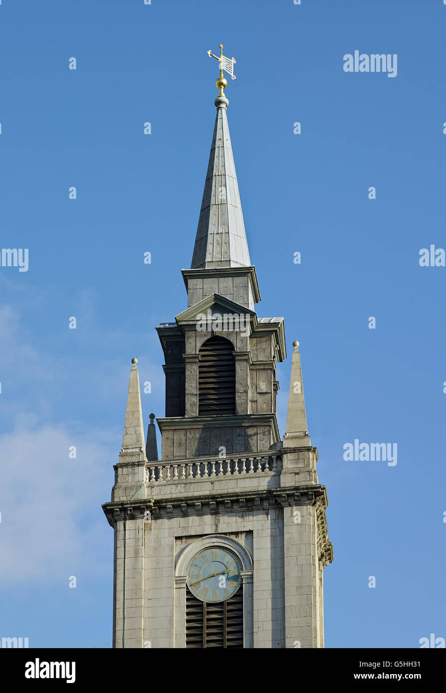 St Lawrence Jewry, church in the City of London, by Christopher Wren 1670s. Fibreglass steeple Stock Photo
