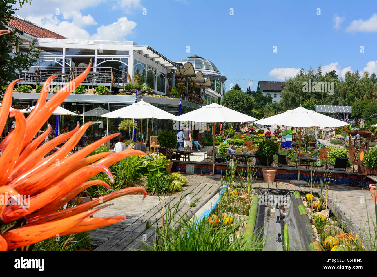 The glass village " of company Weinfurtner : Park and sale Building,  Arnbruck, Germany, Bayern, Bavaria, Niederbayern, Lower B Stock Photo -  Alamy