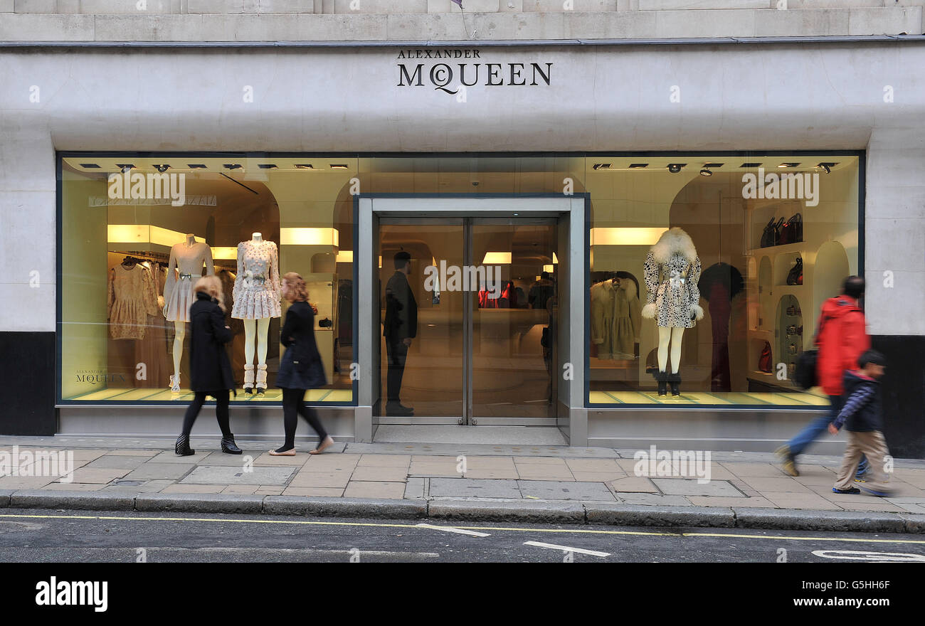Alexander McQueen, luxury British brand flagship store exterior in New Bond  Street, Mayfair, London, England, UK Stock Photo - Alamy