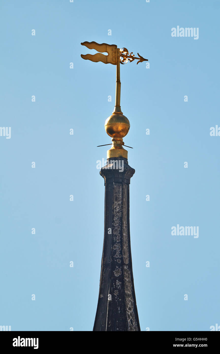 St Magnus the Martyr church in the City of London, by Chrisopher Wren. Weathervane Stock Photo