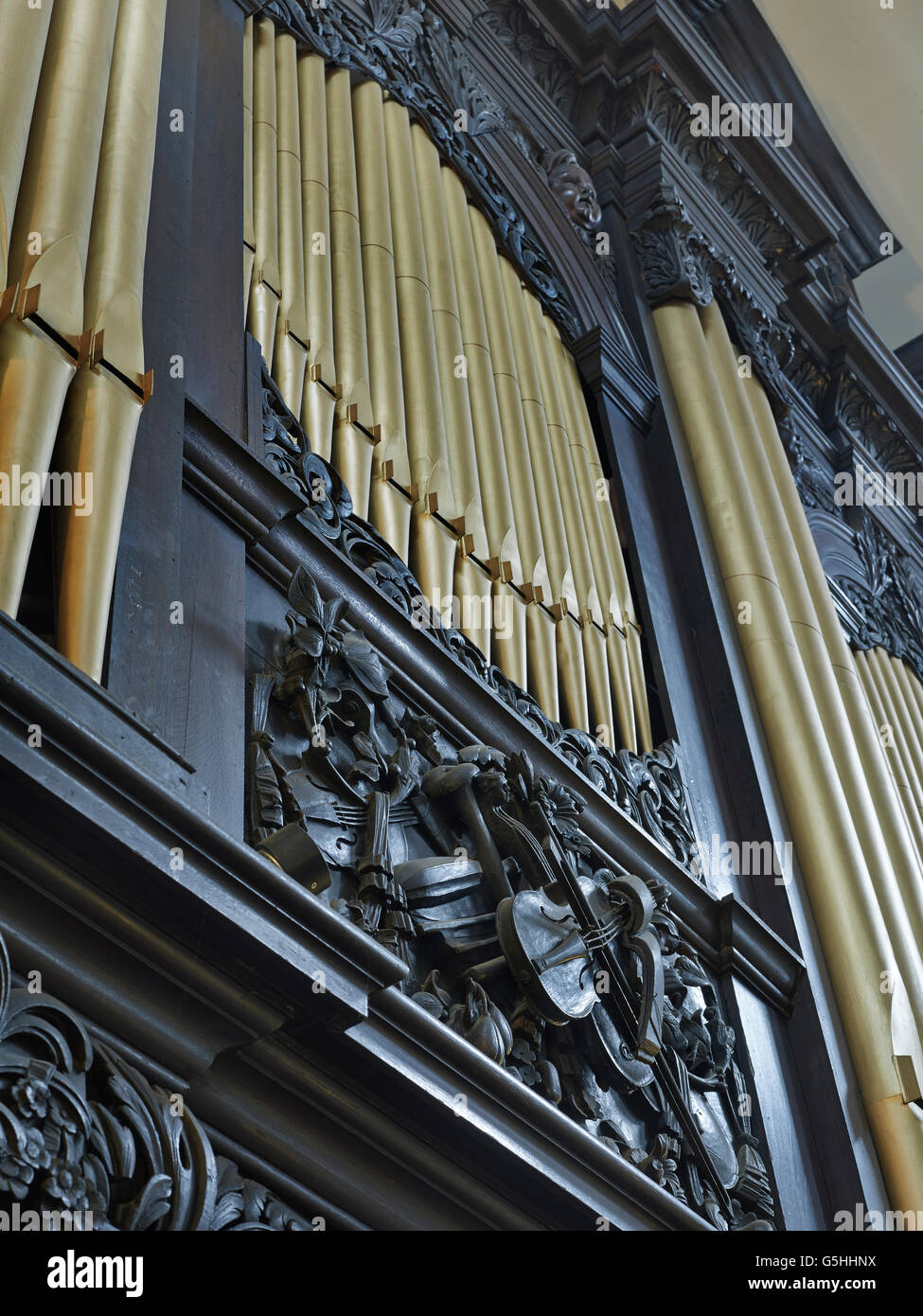 St Magnus the Martyr church in the City of London, by Chrisopher Wren. Organ by the Jordan family Stock Photo