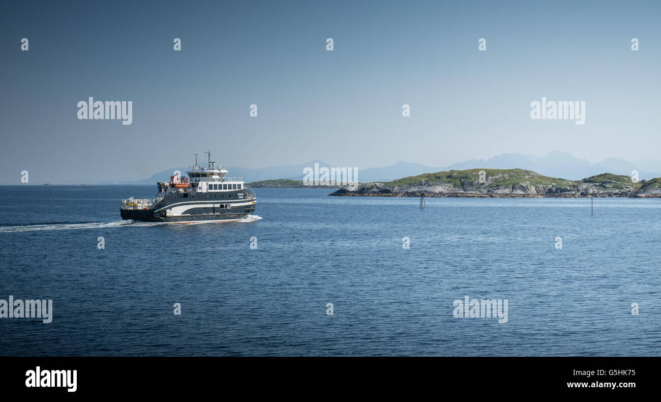 A small ferry in the atlantic ocean Stock Photo