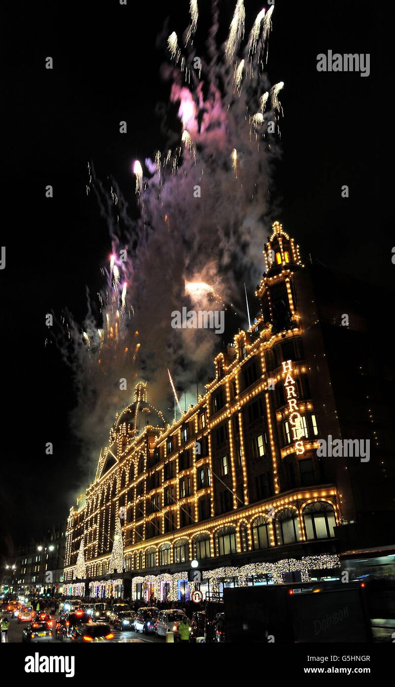Harrods Christmas Lights Stock Photo Alamy