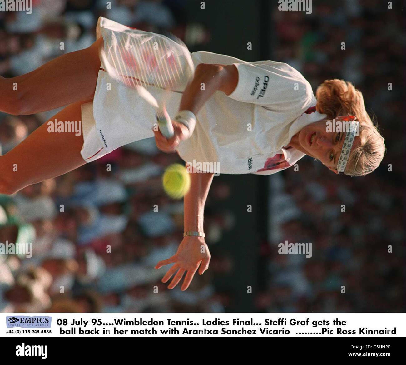 Photo Vintage Wimbledon 1989 – Steffi Graf, Tirage Presse 20x13 Cm, Original