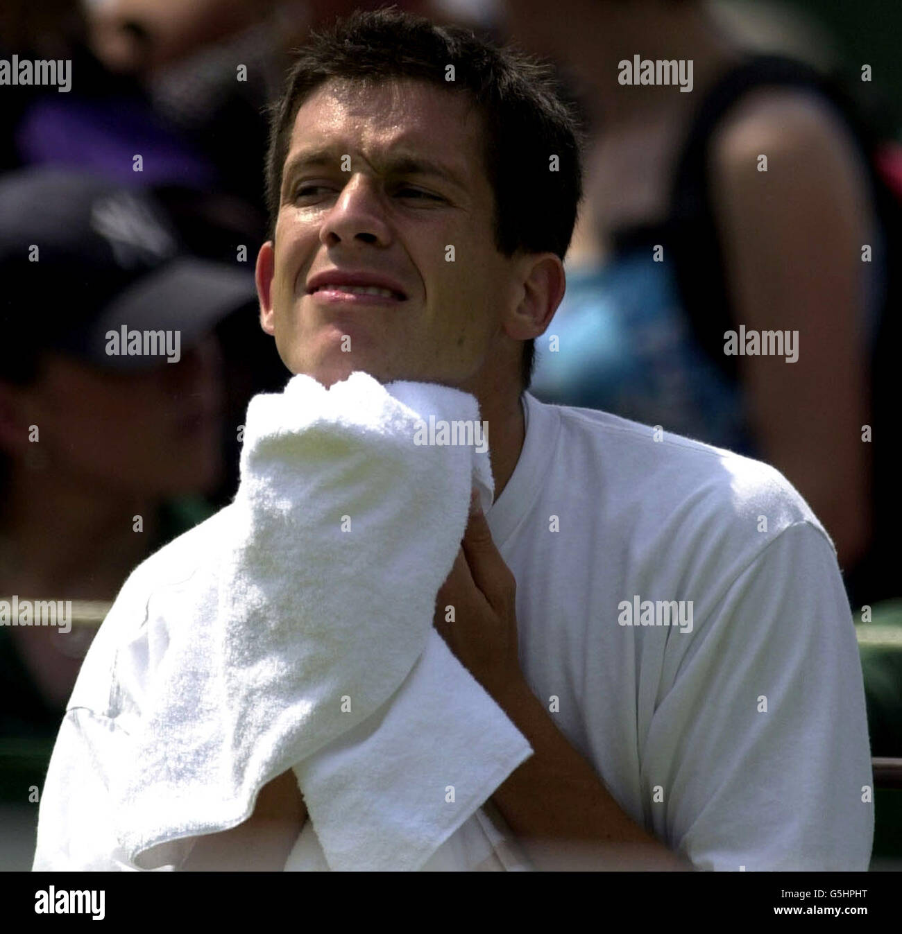 Wimbledon/ Henman practice Stock Photo