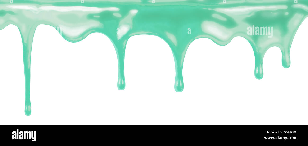 leaking cleanser, car shampoo or cyan paint isolated Stock Photo