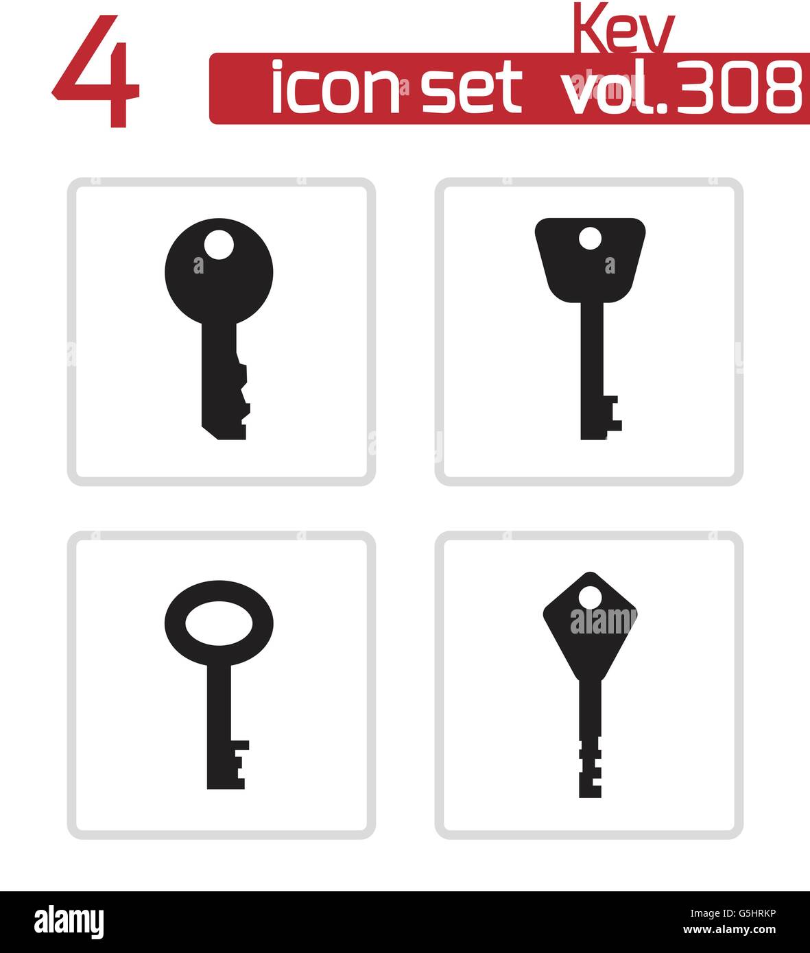 Vector black key icons set Stock Vector Image & Art - Alamy