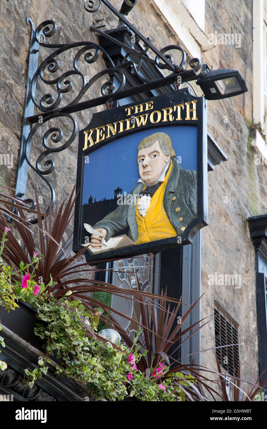 Kenilworth Pub and Bar Sign; Rose Street, Edinburgh; Scotland Stock Photo Alamy