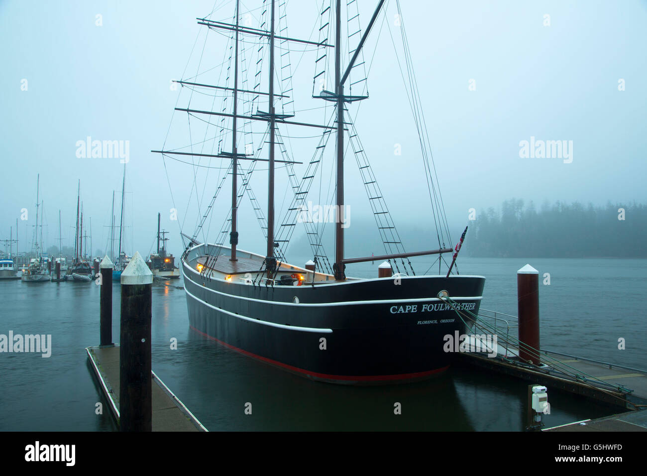Tall ship, Reedsport, Oregon Stock Photo