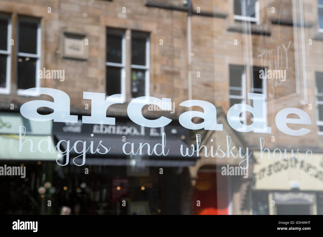 Arcade Haggis and Whisky House, Edinburgh, Scotland, UK Stock Photo
