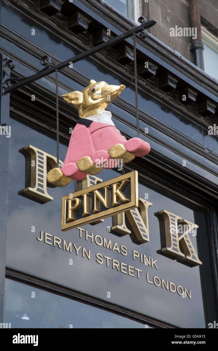 Pink Store Sign; Edinburgh; Scotland; Europe Stock Photo