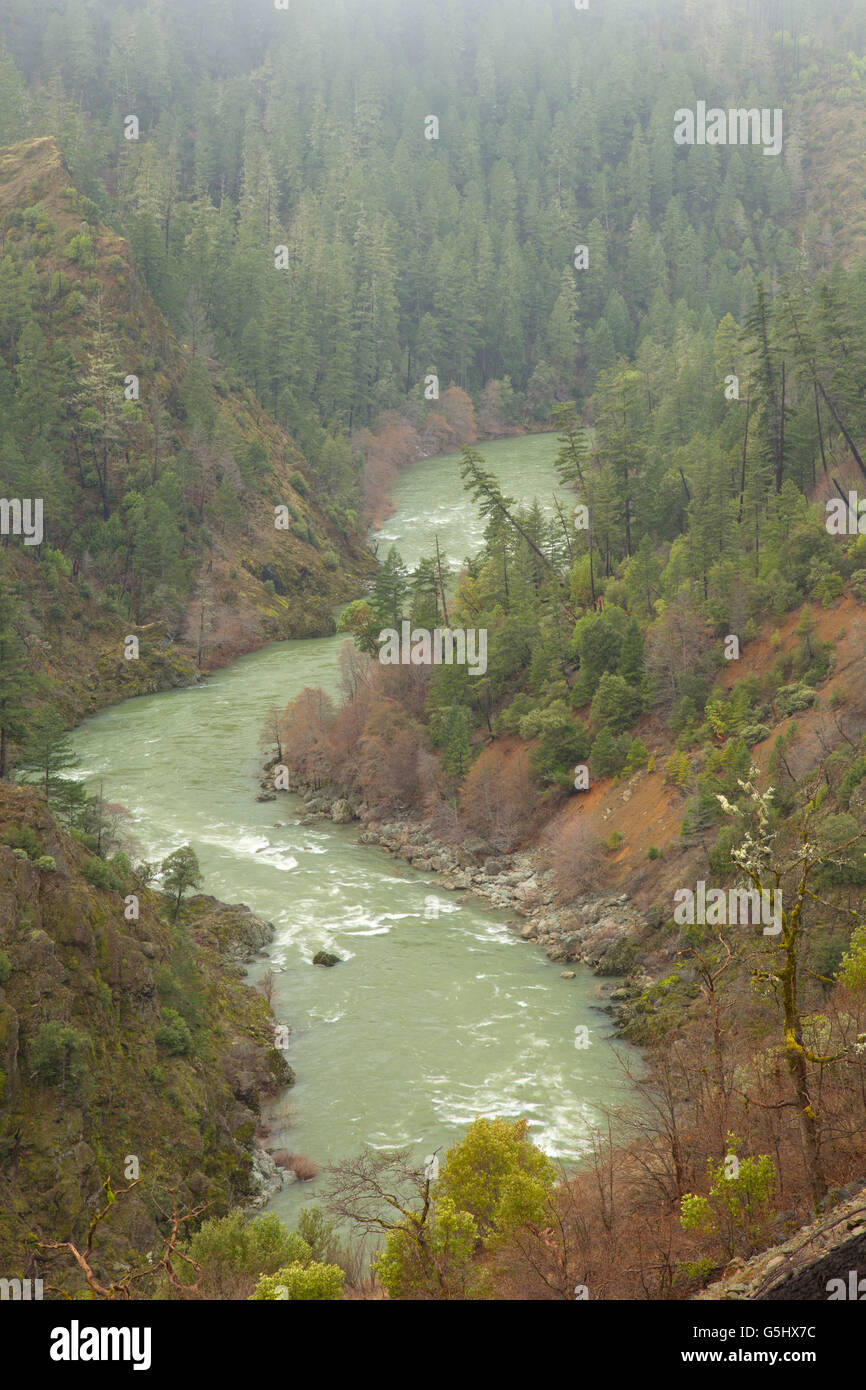 Illinois Wild and Scenic River from Kerby Flat Trail, Siskiyou National Forest, Oregon Stock Photo