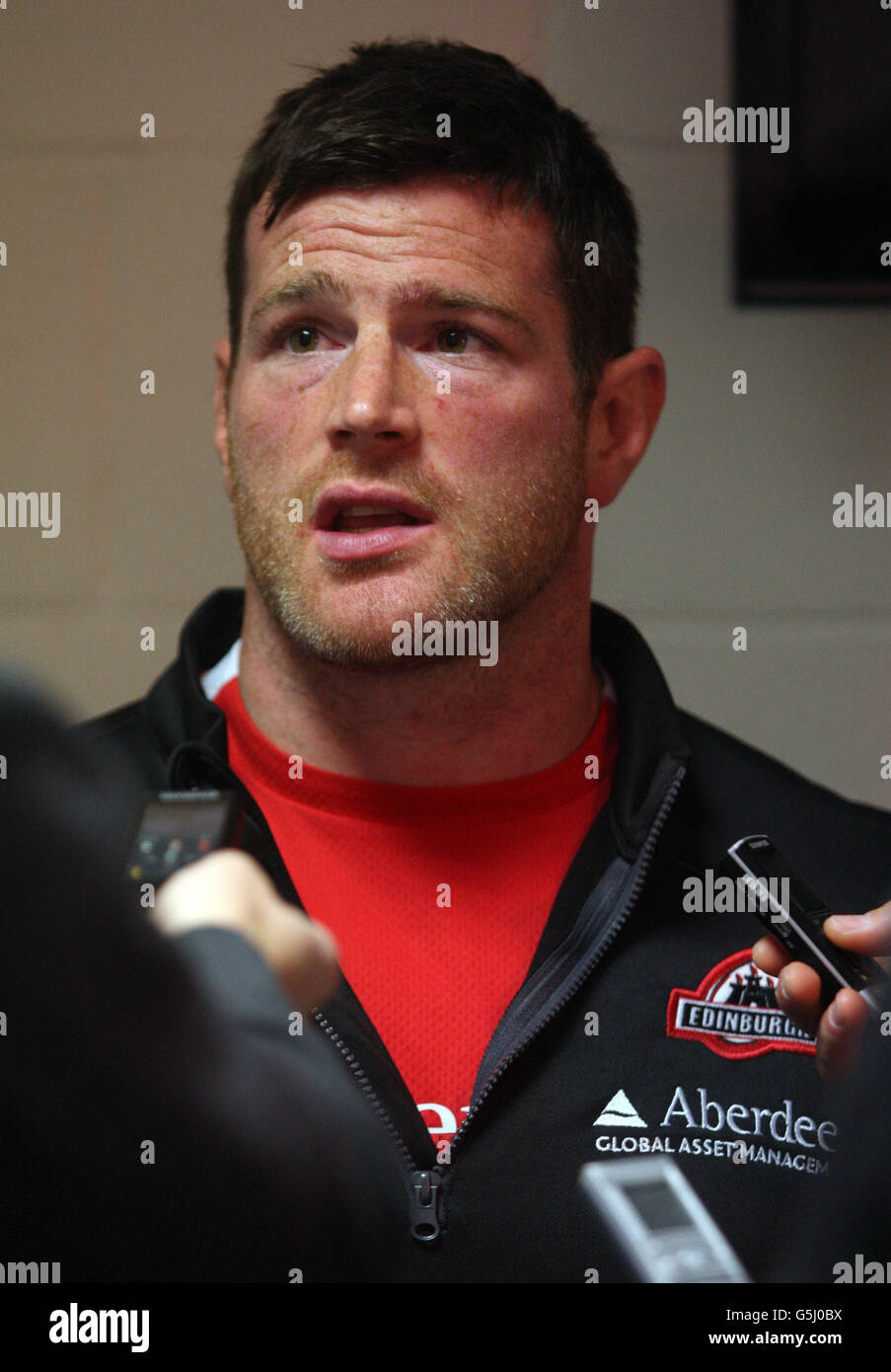 Edinburghs andy titterrell press conference murrayfield hi-res stock ...