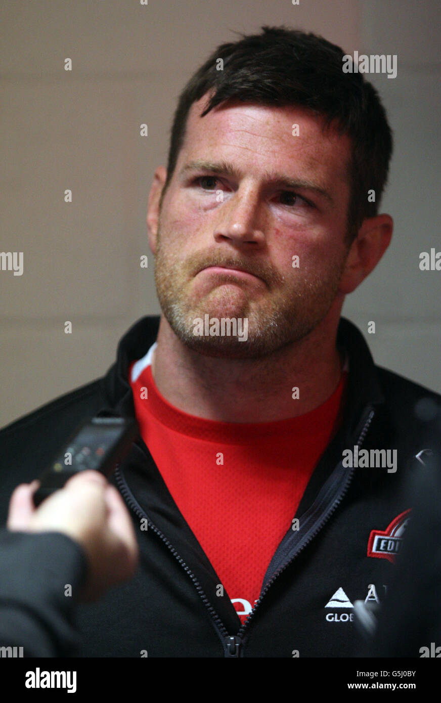Edinburghs andy titterrell press conference murrayfield hi-res stock ...
