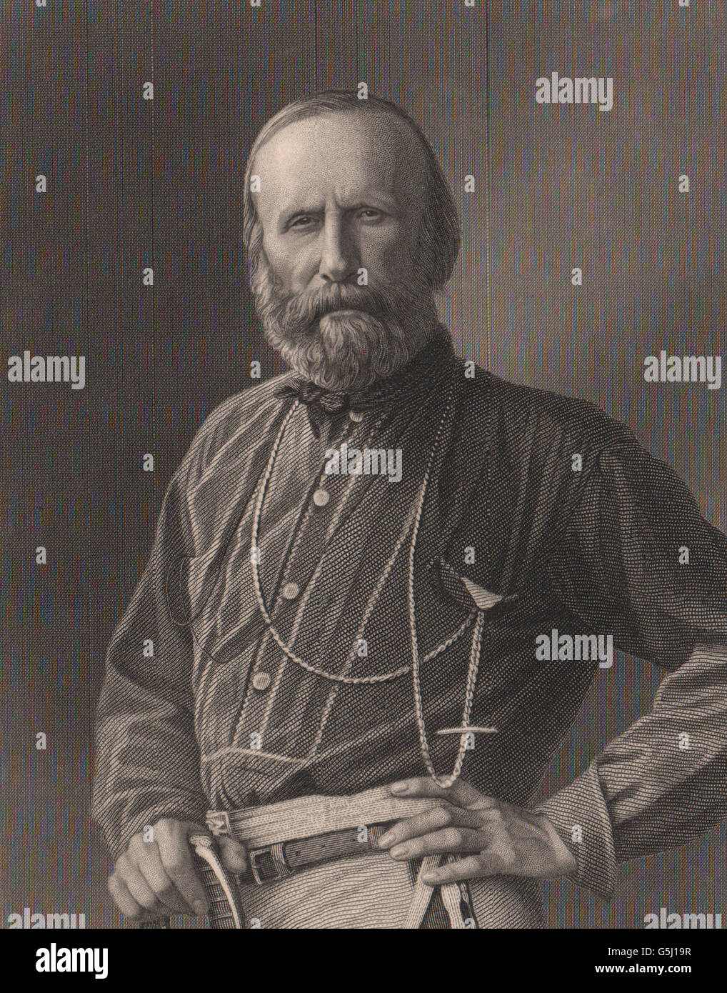 FRANCOPRUSSIAN WAR Giuseppe Garibaldi. Italy, antique print 1875