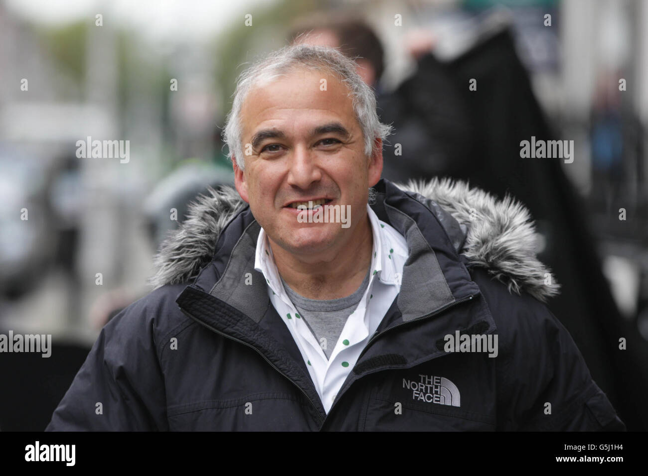 Director Stephen Brown pictured during a break from filming of 'The Sea' starring Ciaran Hinds and Sinead Cusack on Mount street in Dublin today. Stock Photo