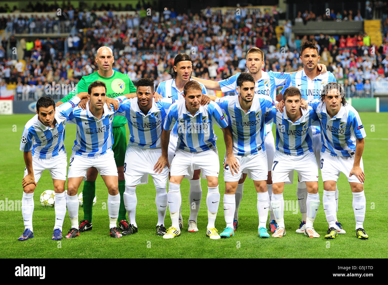 Soccer - UEFA Champions League - Group C - Malaga v AC Milan - La Rosaleda  Stadium. Malaga team group prior to kick-off Stock Photo - Alamy