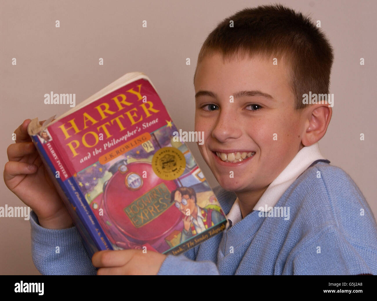 12 year old Matthew Donlan who reviewed the film 'Harry Potter and The Philosopher's Stone' for PA, Monday 5 November, 2001, said he thought the film was 'spell-binding' and just as he imagined it. Matthew, who has read all the Harry Potter books said he thought that the film was similar to the book by J K Rowling and gave it 10 out of 10. Stock Photo