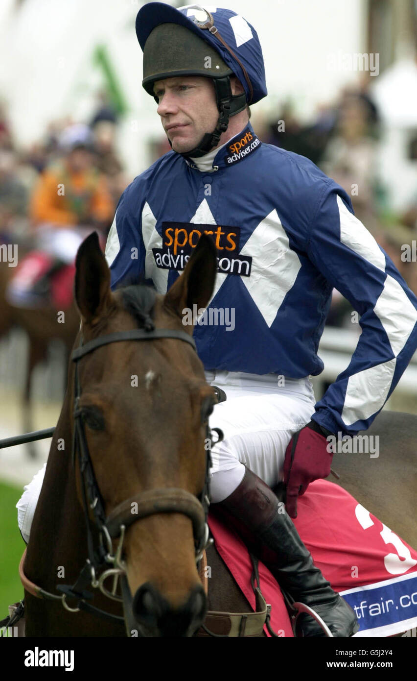 Jockey Michael Fitzgerald at Wetherby Race Course Stock Photo - Alamy