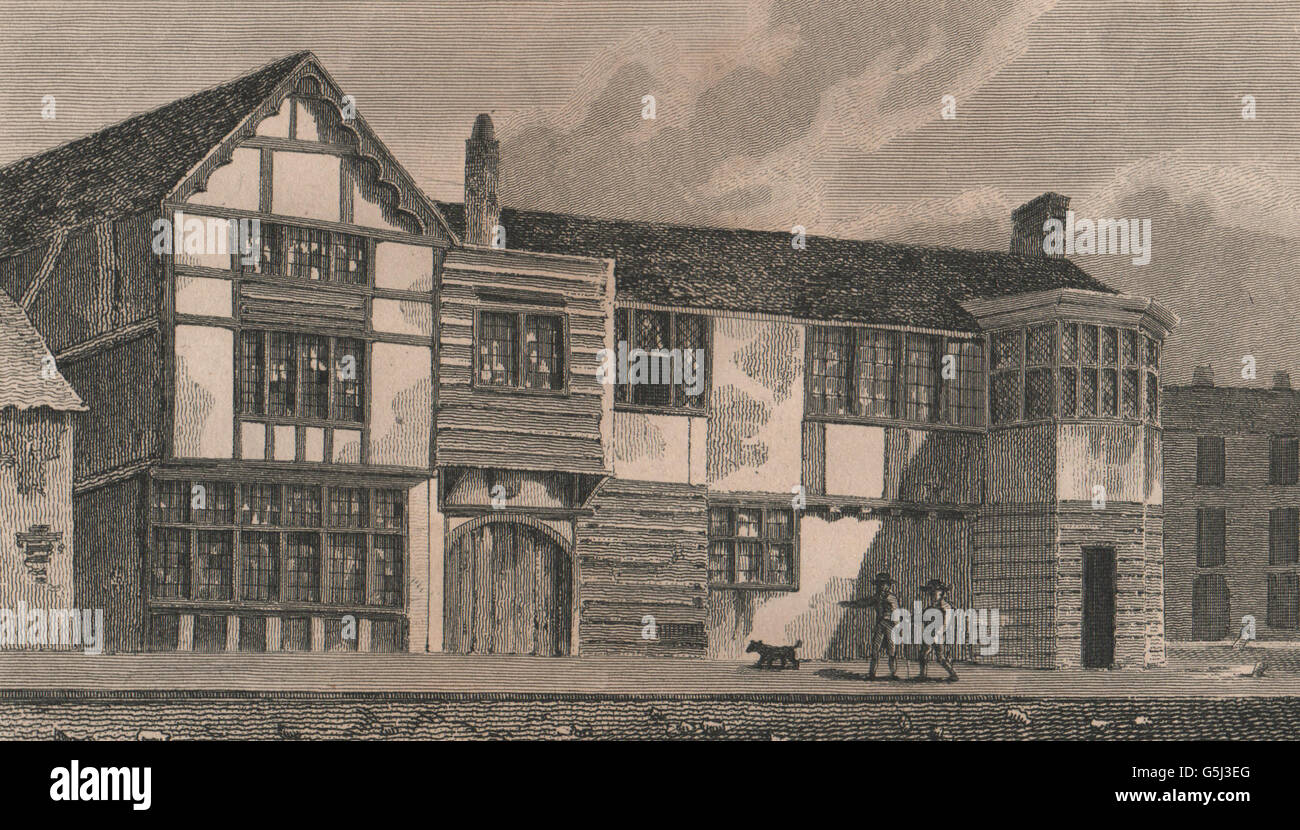 ISLINGTON PARISH: Old building formerly in Lower Street (now Essex Road) , 1823 Stock Photo