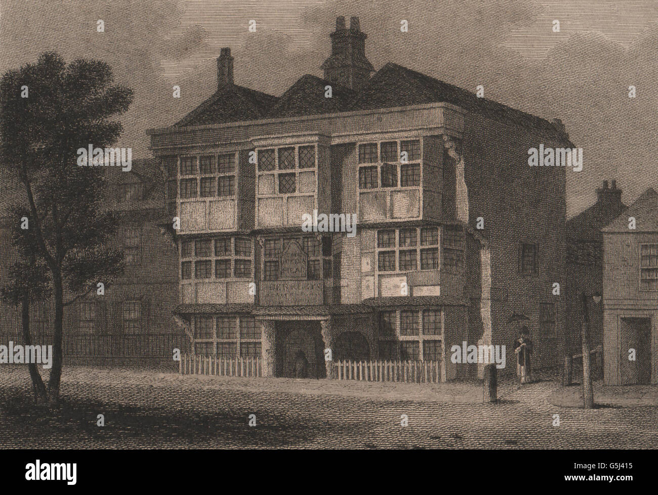 ISLINGTON PARISH: The Old Queen's Head Inn, Lower Street (now Essex Road) , 1823 Stock Photo