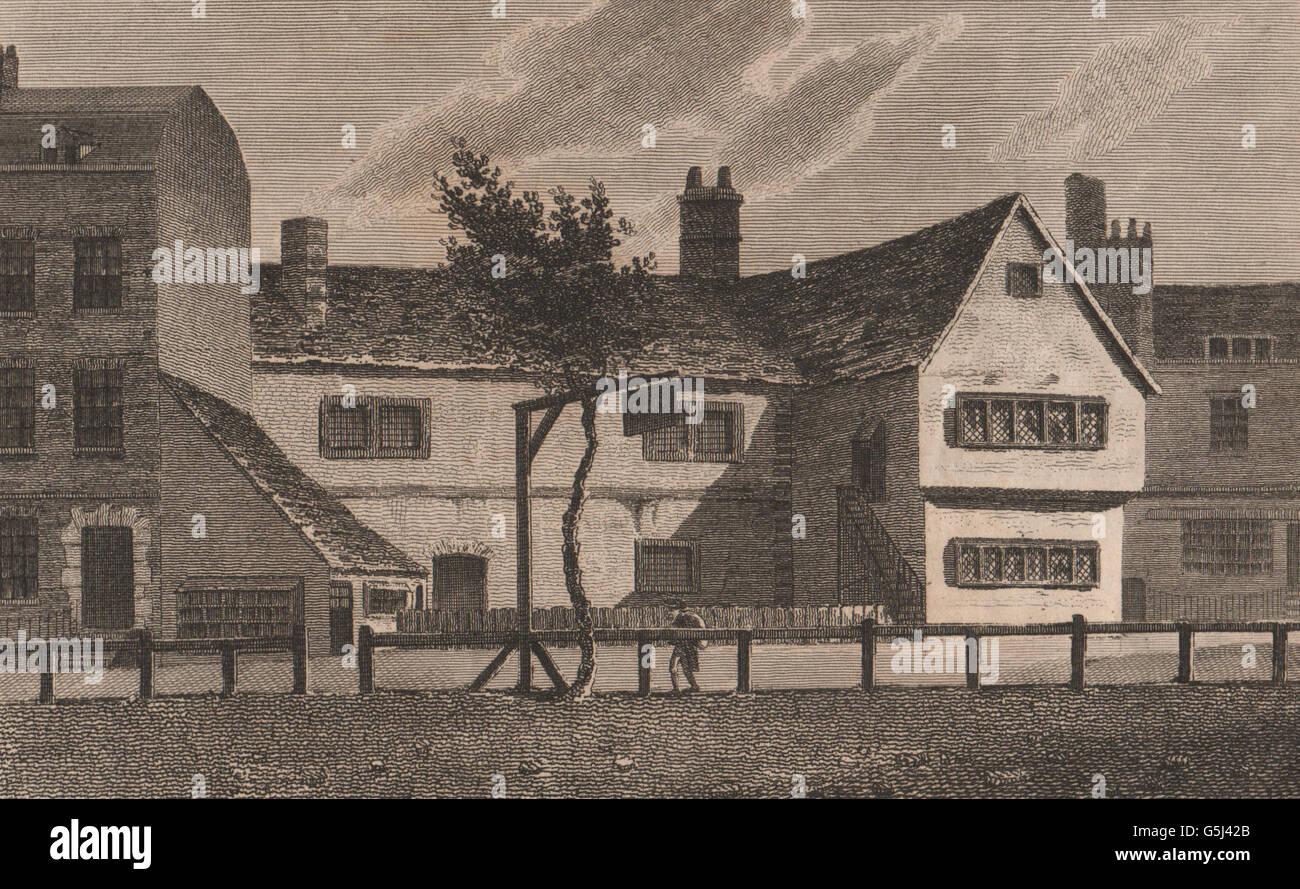 ISLINGTON PARISH: The Crown Inn/pub, Lower Street (now Essex Road) , 1823 Stock Photo