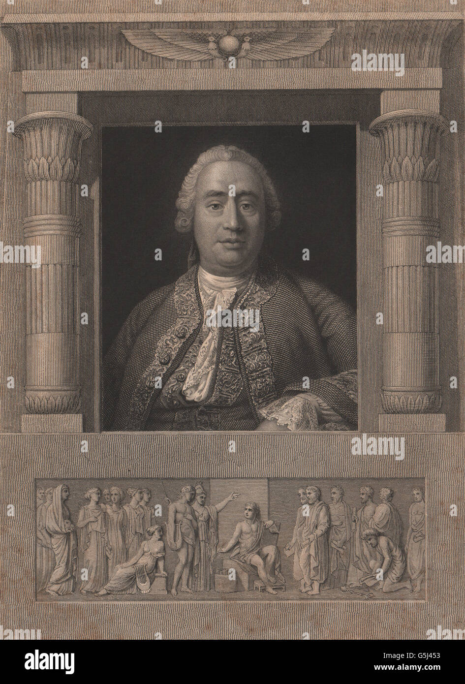 PHILOSOPHY: David Hume. Scotland. TALLIS, antique print 1853 Stock Photo