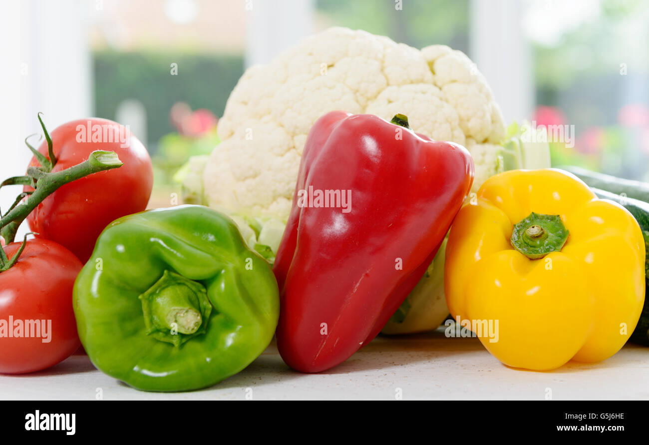 an assortment of fresh vegetables Stock Photo Alamy