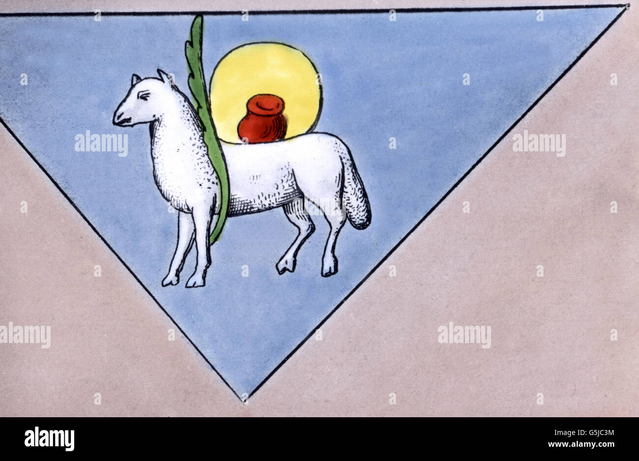 Das Lamm als Sinnbild des gläubigen Christen. The lamb as a symbol of the believing Christian. Stock Photo