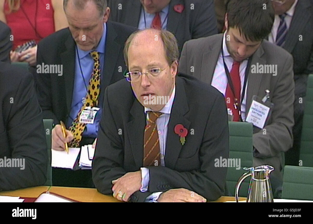 Department for Transport (DfT) permanent secretary Philip Rutnam answers questions at the House of Commons Transport Committee over the fiasco surrounding the West Coast rail franchise. Stock Photo