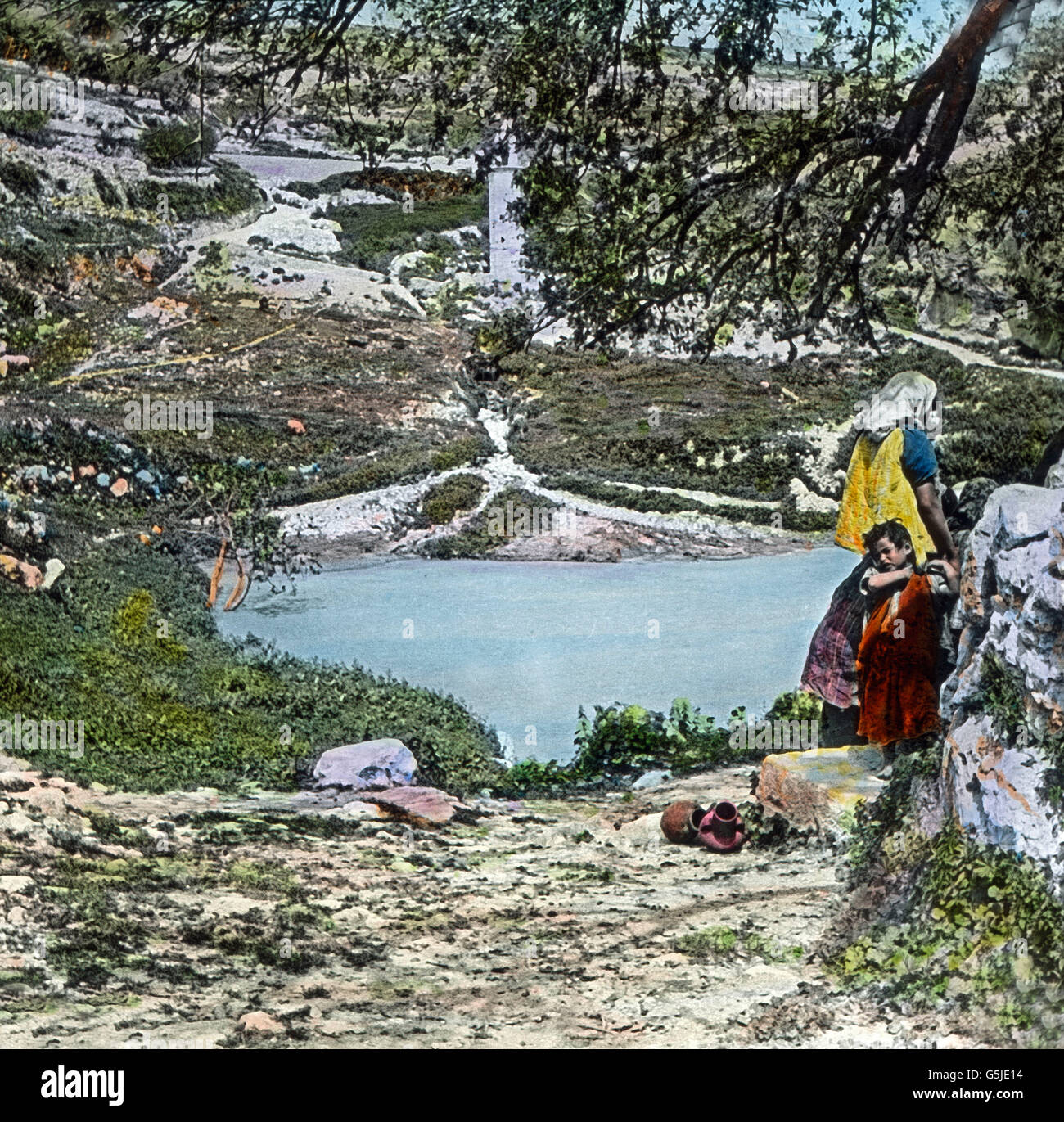 Der Teich von Siloah, hier hat Jesus den Blinden geheilt, 1920er Jahre