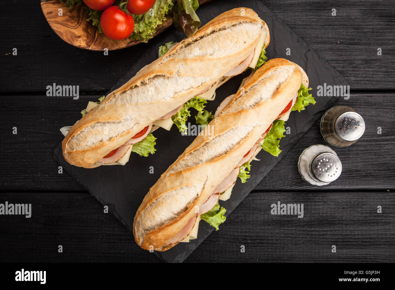 Panini grilled sandwich Stock Photo