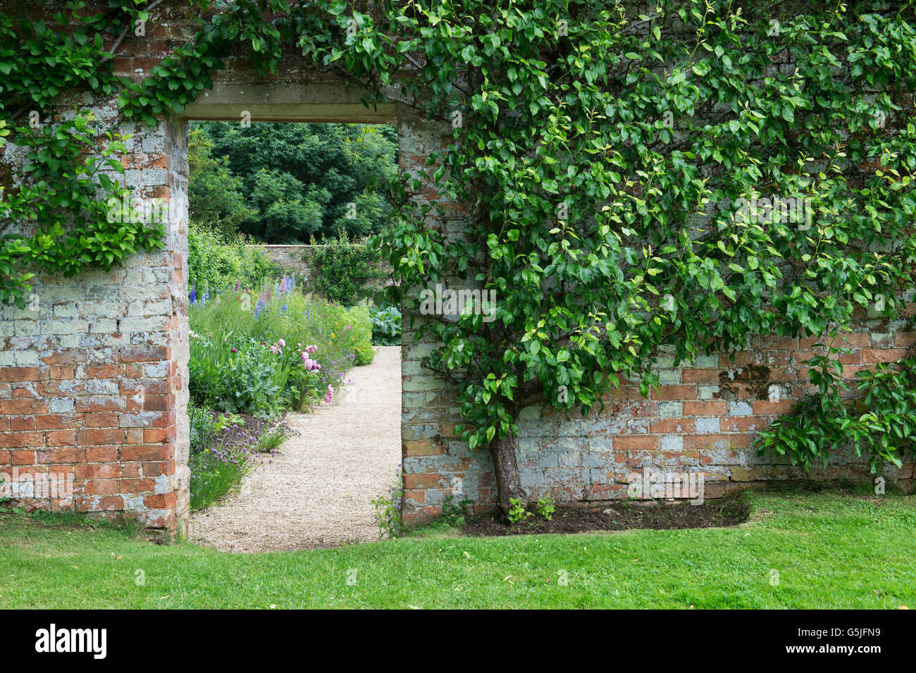 Walled garden doorway at Rousham House and Garden. Oxfordshire, England