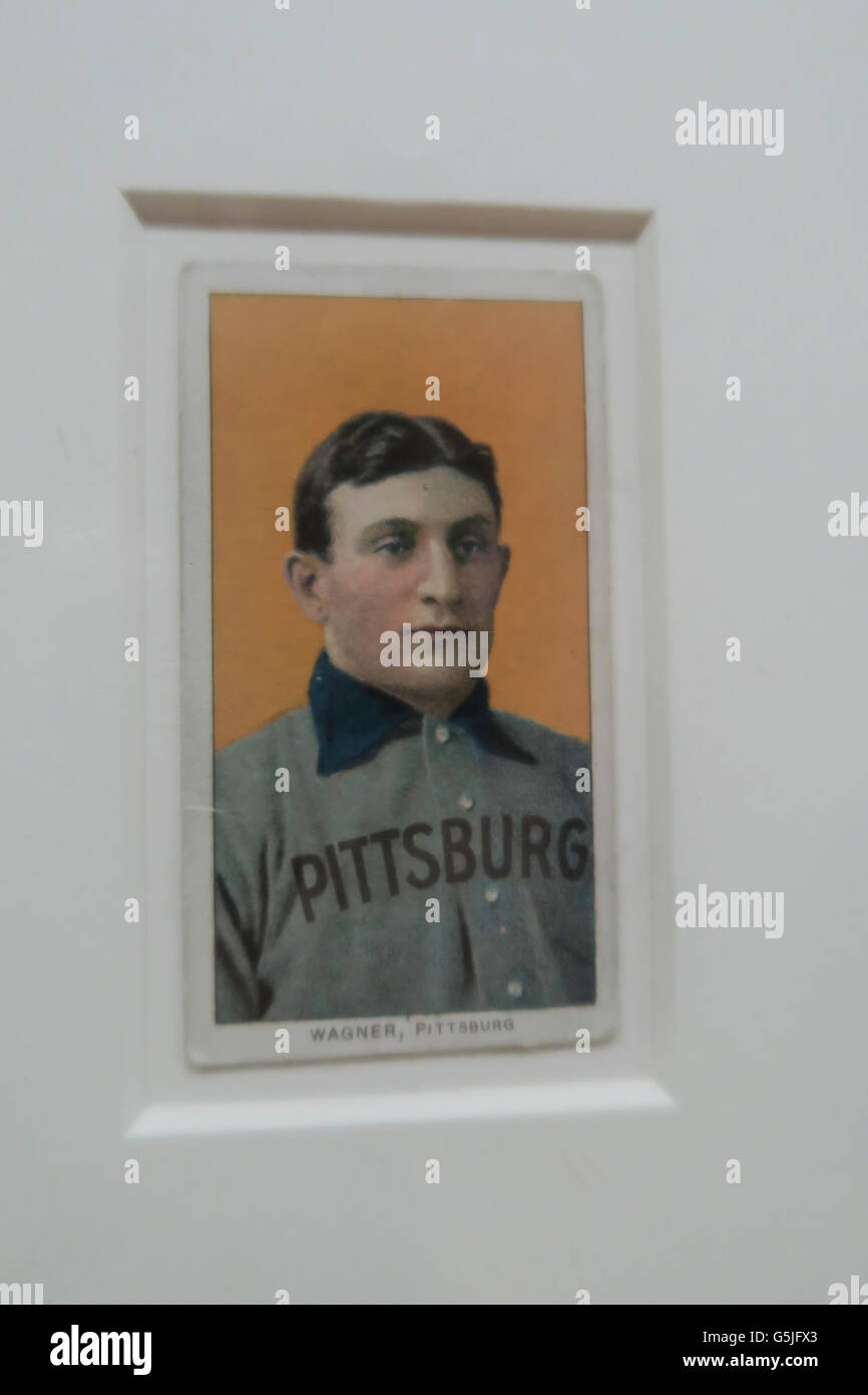 Rare T206 Honus Wagner Baseball card,The Metropolitan Museum of Art in New York City, USA Stock