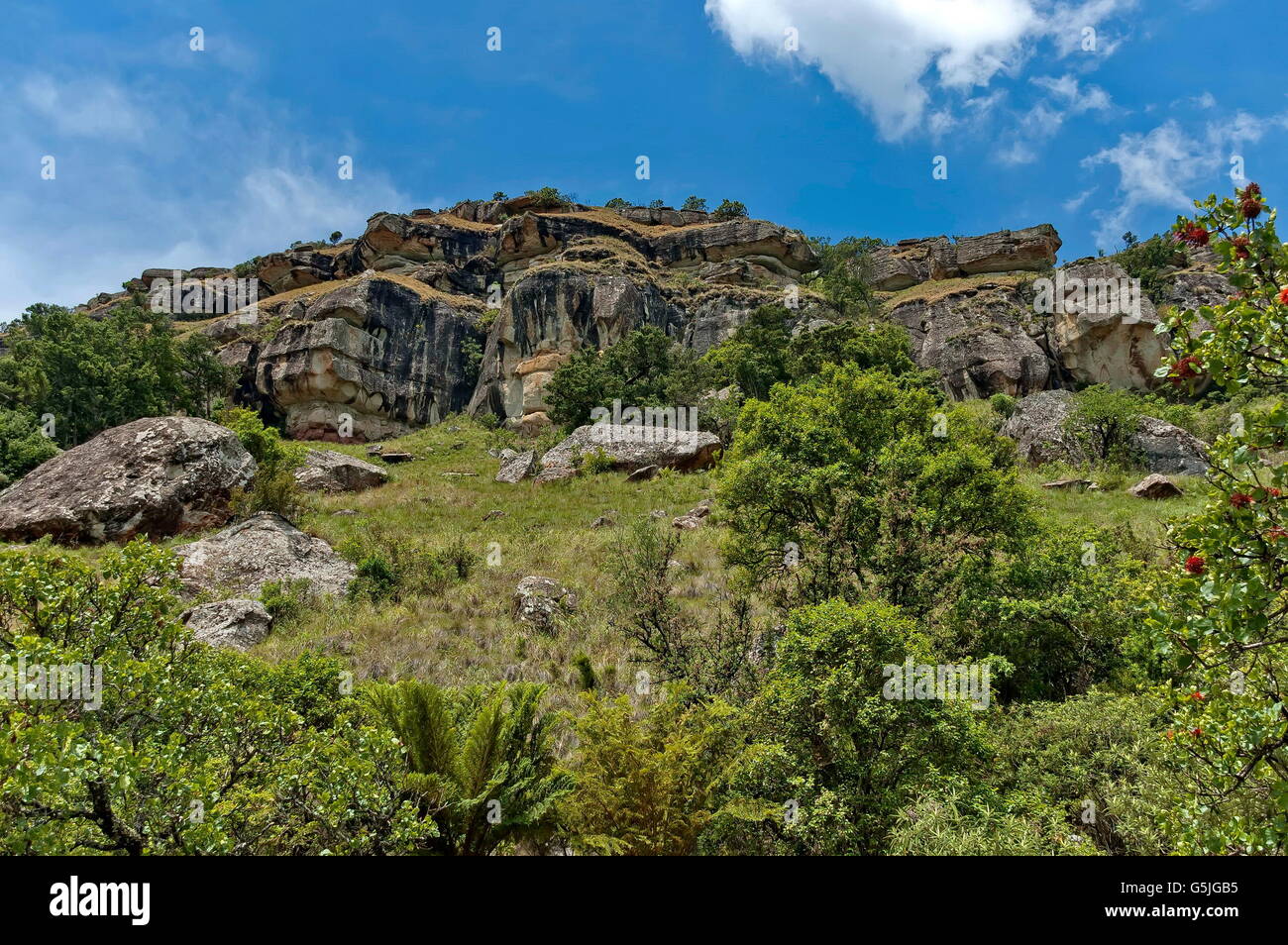 South African Rocks Sedimentary rock in Giants Castle KwaZulu-Natal nature reserve ...