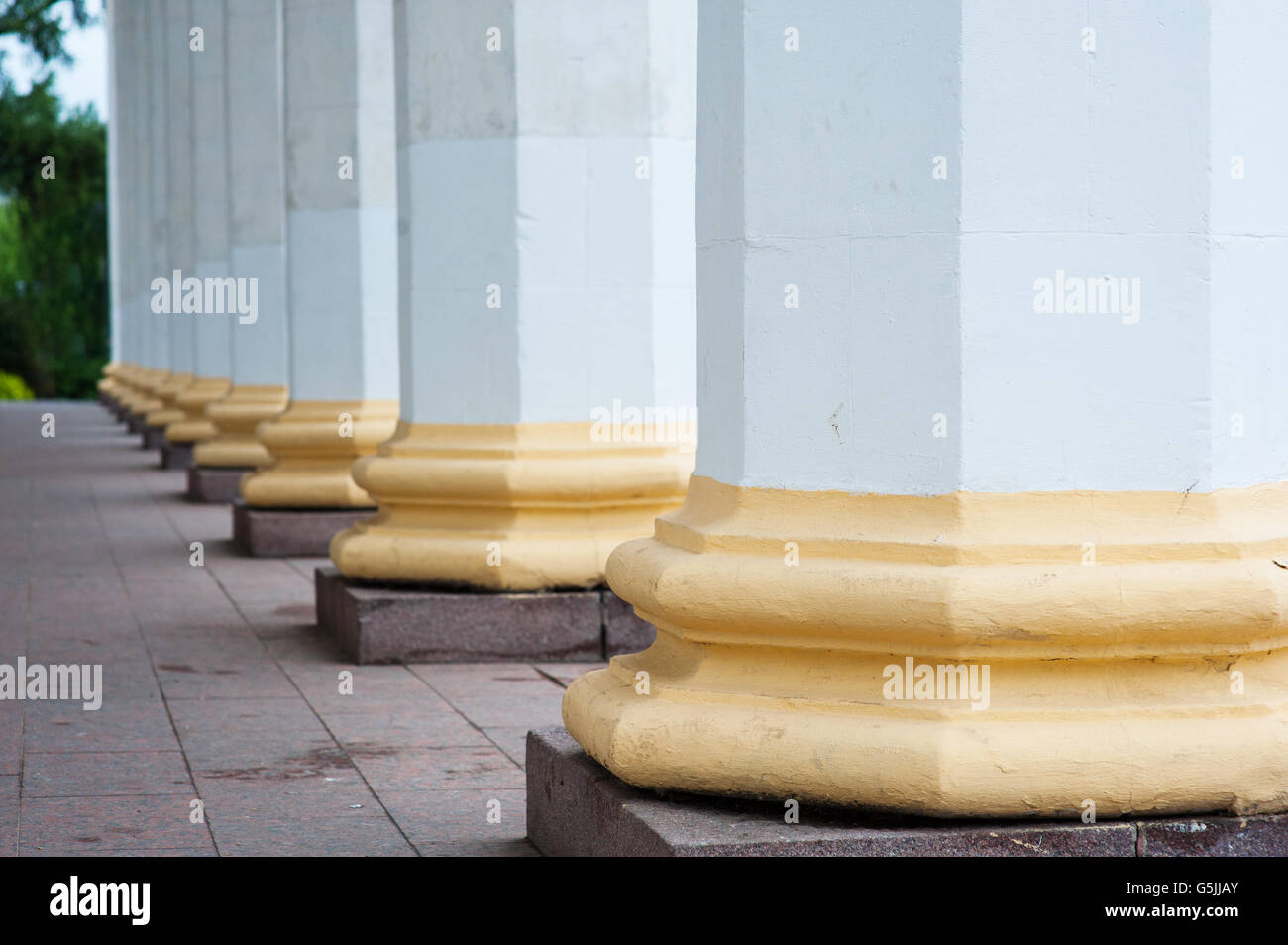 architectural columns on a building facade Stock Photo